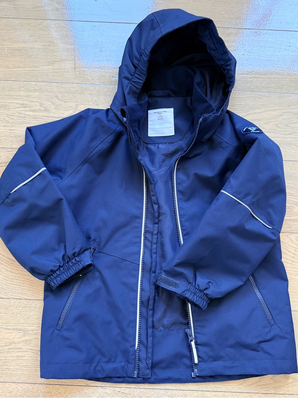 Polarn O Pyret Navy Hooded Wind and Rain Jacket